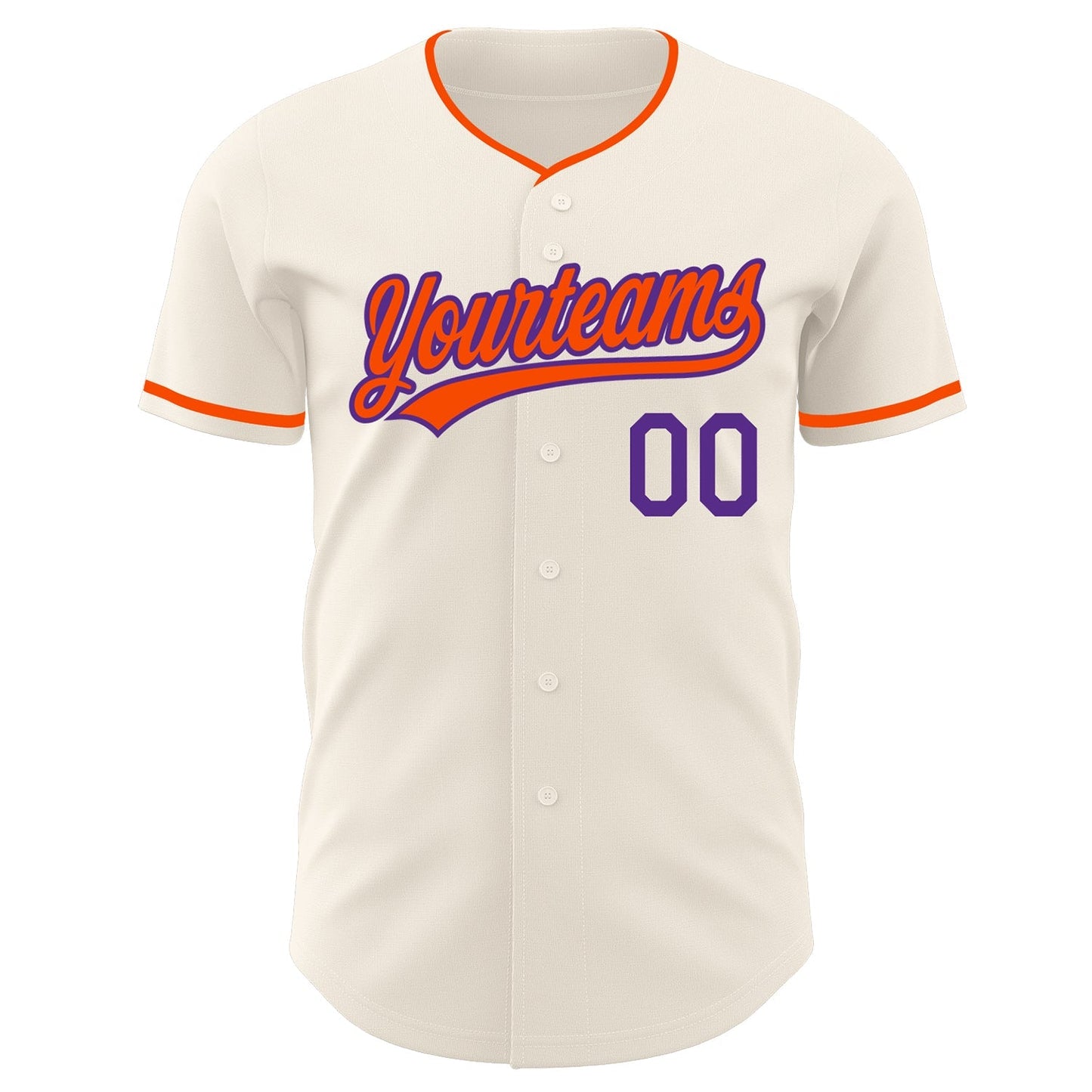 Custom Cream Orange-Purple Authentic Baseball Jersey baseball jersey product view 2