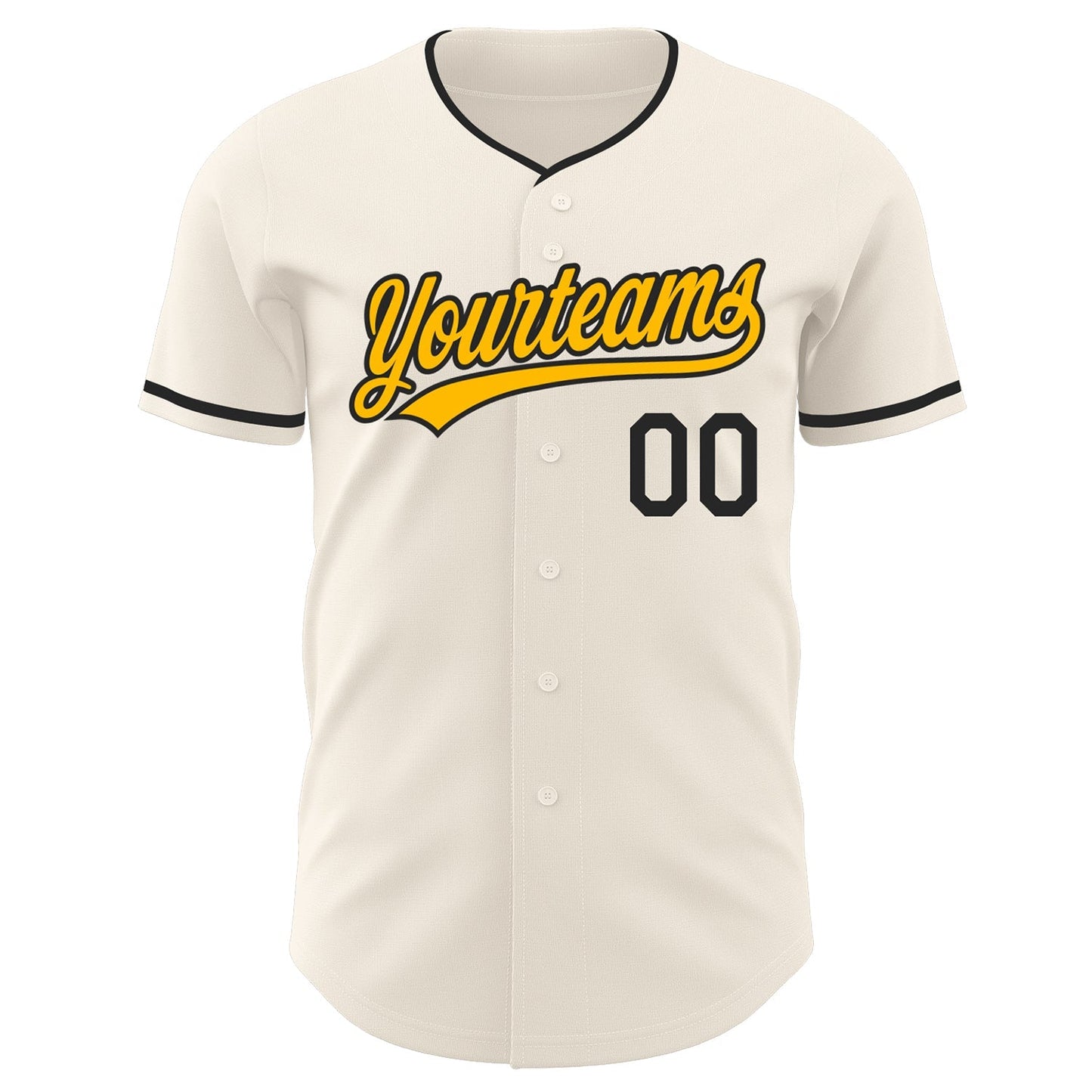 Custom Cream Gold-Black Authentic Baseball Jersey baseball jersey product view 2