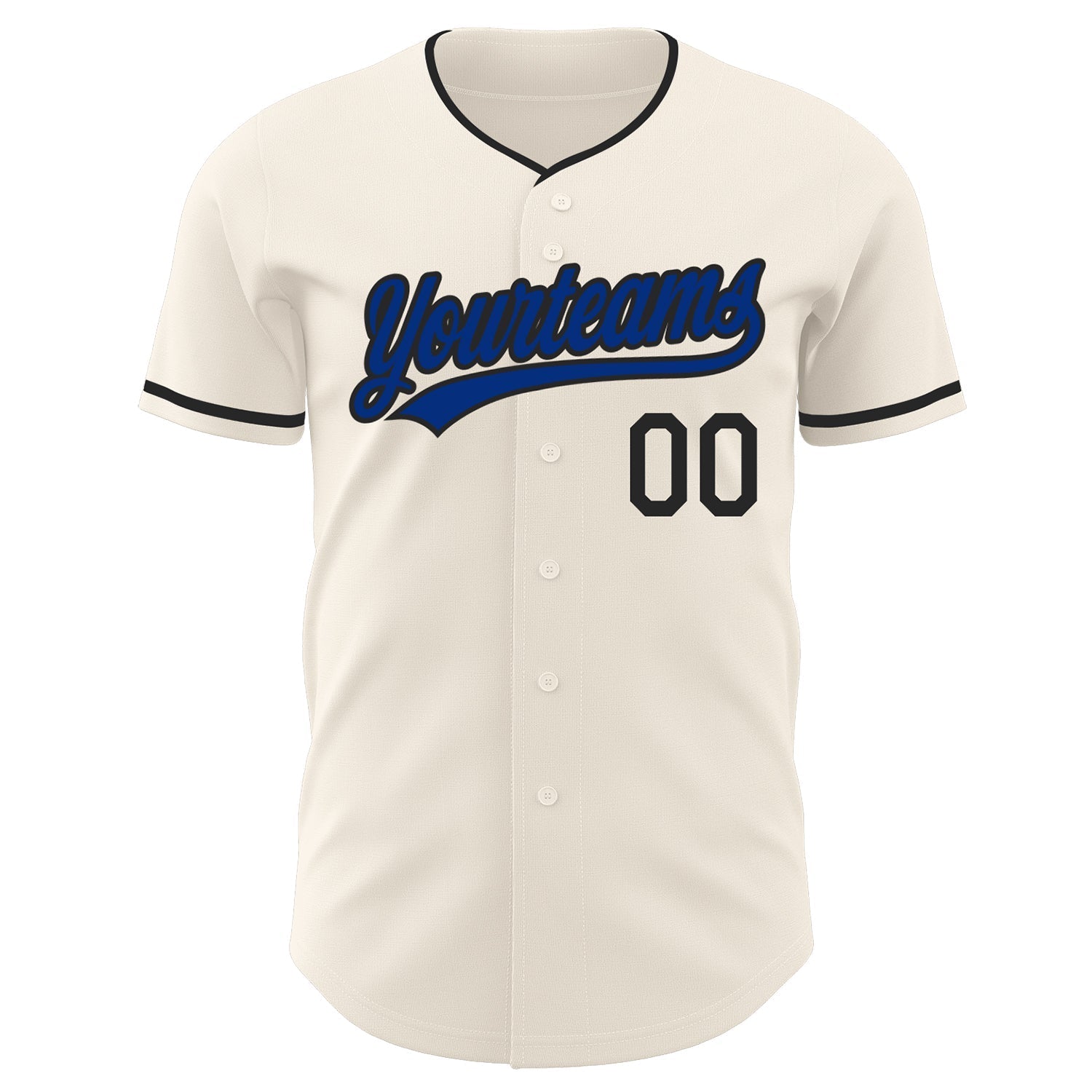 Custom Cream Royal-Black Authentic Baseball Jersey baseball jersey product view 2
