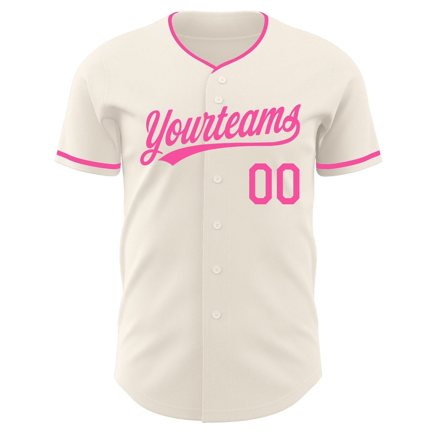 Custom Cream-Pink Authentic Baseball Jersey baseball jersey product view 2