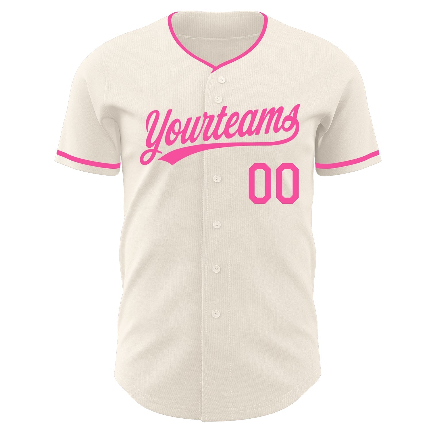 Custom Cream-Pink Authentic Baseball Jersey baseball jersey product view 2
