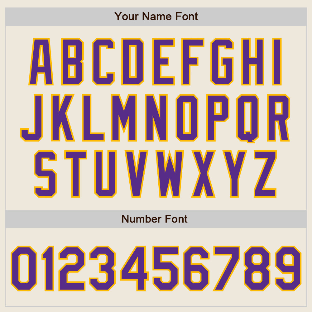 Custom Cream Purple-Gold Authentic Baseball Jersey baseball jersey product view 5
