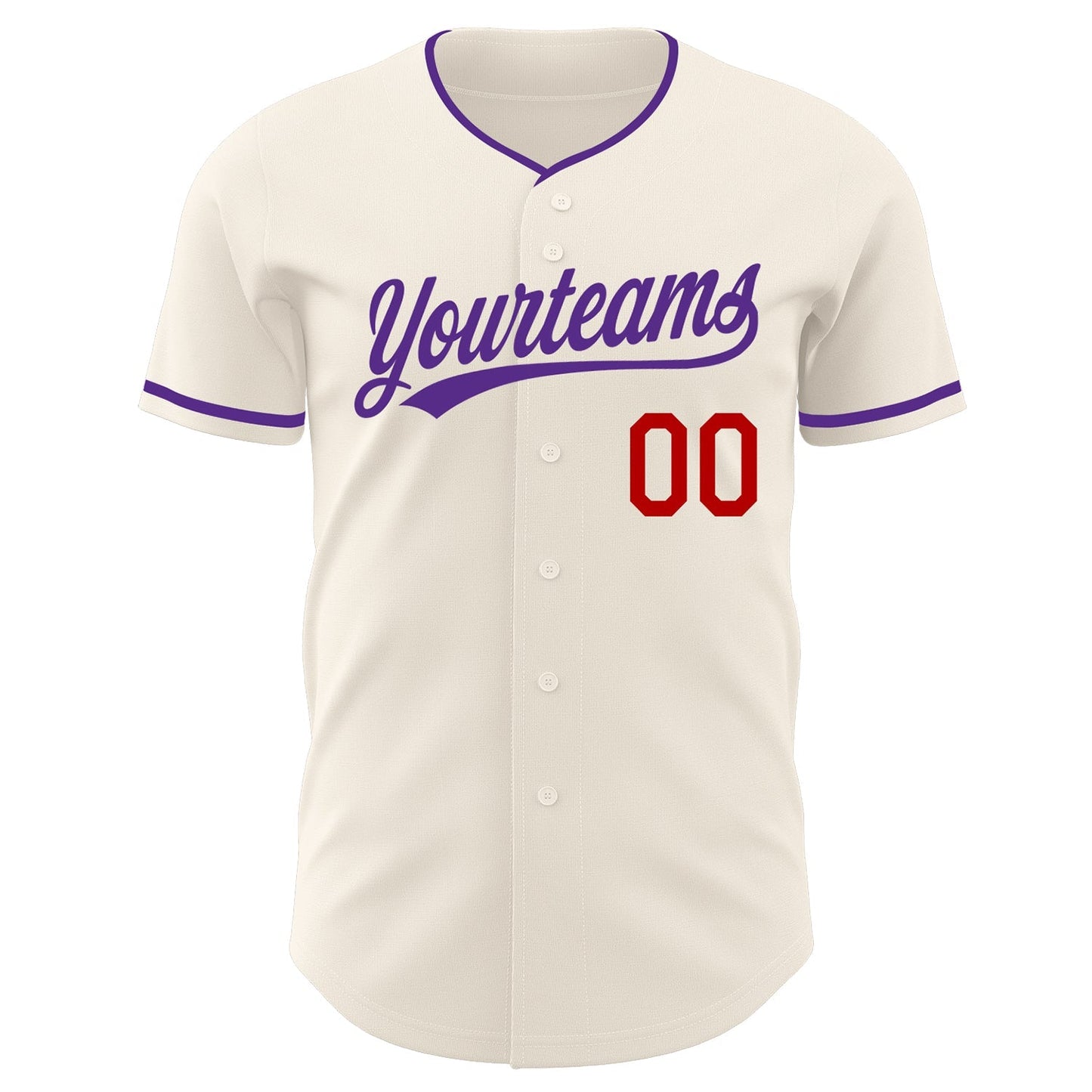 Custom Cream Purple-Red Authentic Baseball Jersey baseball jersey product view 2