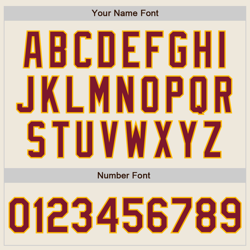 Custom Cream Crimson-Gold Authentic Baseball Jersey baseball jersey product view 5
