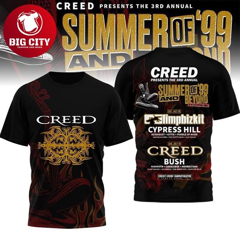 Creed Summer Of 99 And Beyond Festival Two Sided Shirt Unisex T-shirt, Sweatshirt, Hoodie, Long Sleeve Tee - T-Shirt, Sweatshirt, Hoodie