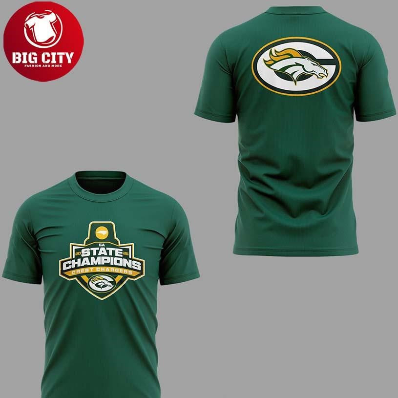 Crest Chargers NC 5A State Champions 2025 Two Sided Shirt Unisex T-shirt, Sweatshirt, Hoodie, Long Sleeve Tee - T-Shirt, Sweatshirt, Hoodie