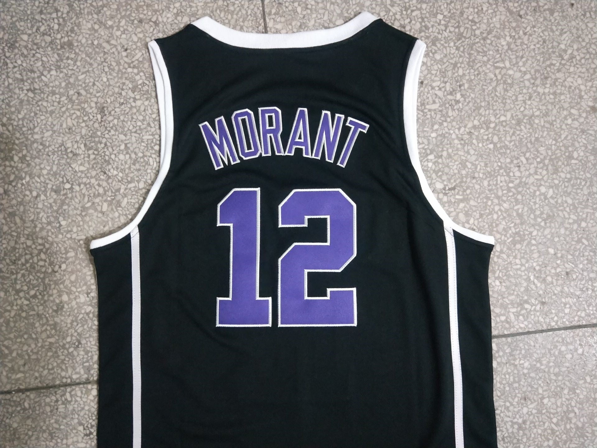 Crestwood Knights #12 Ja Morant Ja - High School 12 Black Embroidered Jersey Style 1 College Football Jersey football jersey product view 1