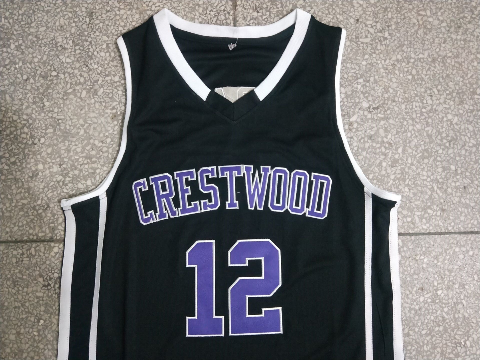Crestwood Knights #12 Ja Morant Ja - High School 12 Black Embroidered Jersey Style 3 College Football Jersey football jersey product view 1