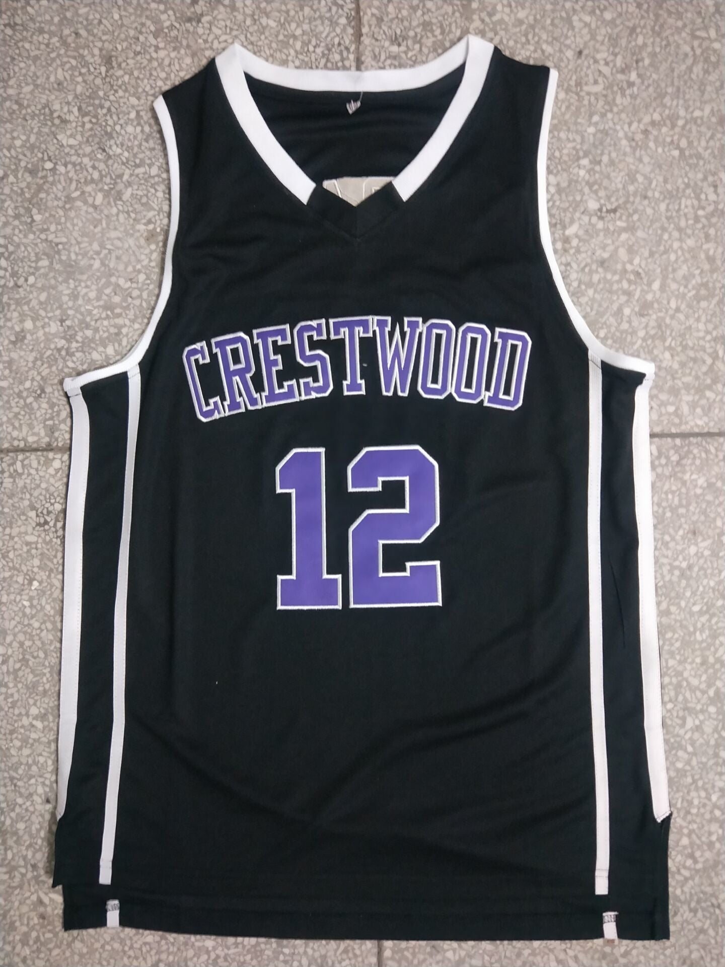 Crestwood Knights #12 Ja Morant Ja - High School 12 Black Embroidered Jersey Style 6 College Football Jersey football jersey product view 1