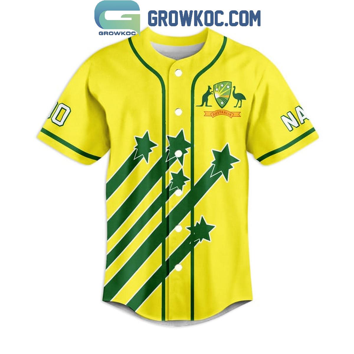 Cricket Australia ICC Champions Personalized Baseball Jersey baseball jersey product view 2