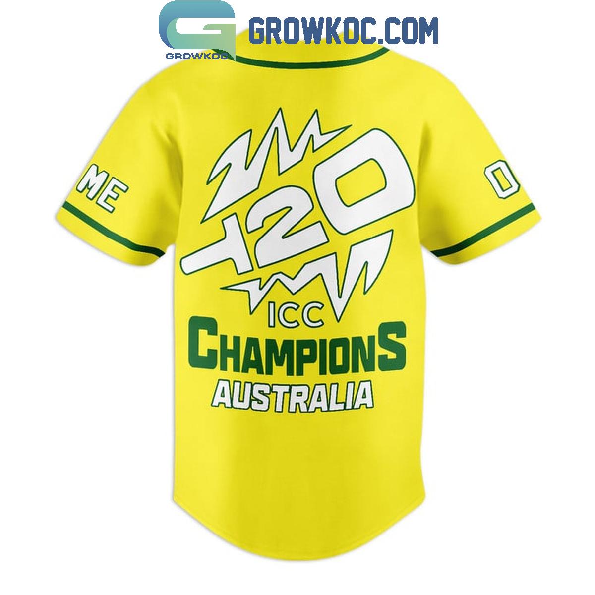 Cricket Australia ICC Champions Personalized Baseball Jersey baseball jersey product view 3