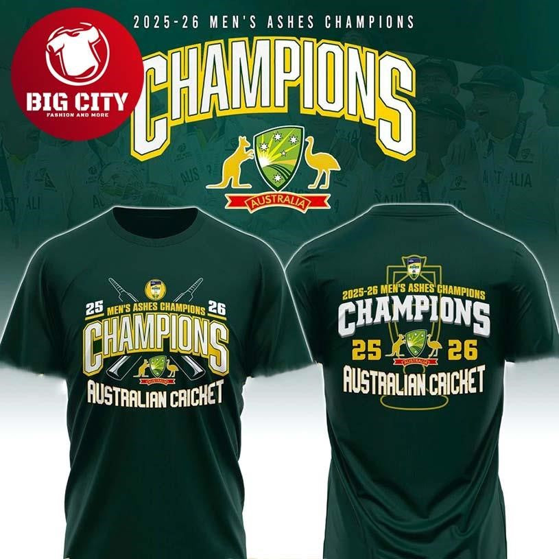 Cricket Australia Mens Ashes 2025-26 Champions Two Sided Shirt Unisex T-shirt, Sweatshirt, Hoodie, Long Sleeve Tee - T-Shirt, Sweatshirt, Hoodie