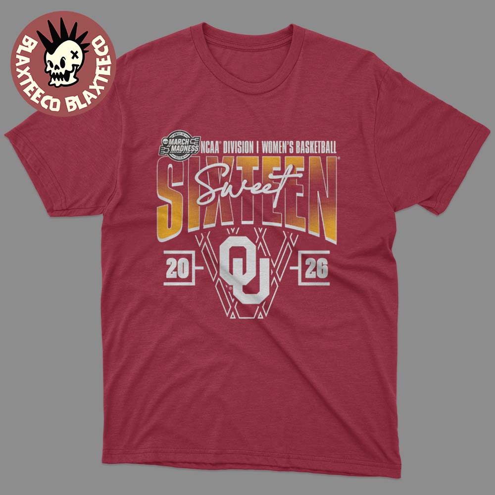 Crimson Oklahoma Sooners Womens Basketball 2026 NCAA March Madness Sweet 16 T-Shirt Unisex T-shirt, Sweatshirt, Hoodie, Long Sleeve Tee - T-Shirt, Sweatshirt, Hoodie
