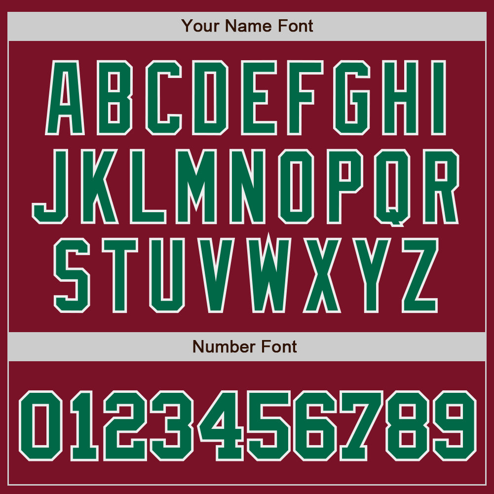 Custom Crimson Kelly Green-White Authentic Baseball Jersey baseball jersey product view 5