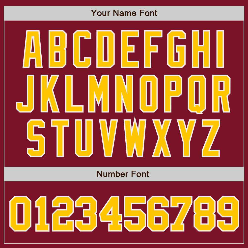 Custom Crimson Gold-White Authentic Baseball Jersey baseball jersey product view 5