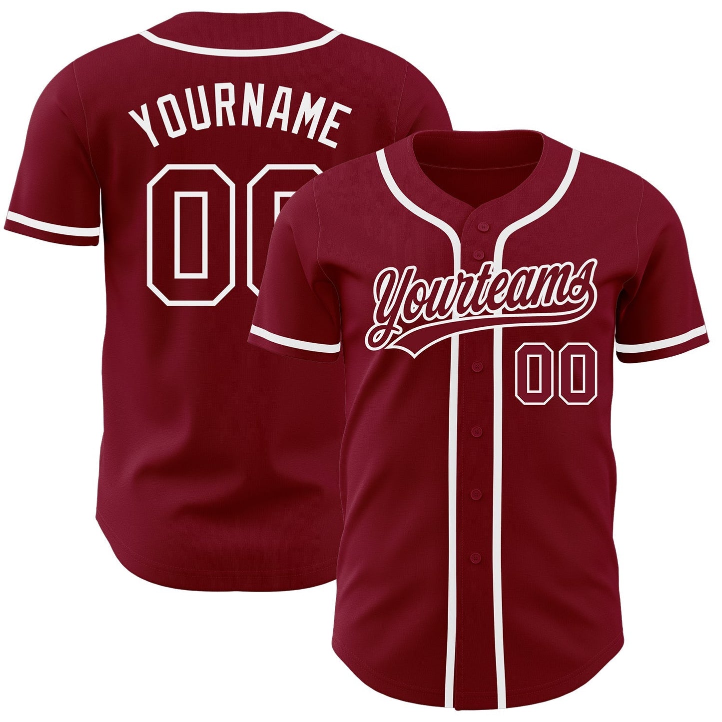 Custom Crimson Crimson-White Authentic Baseball Jersey baseball jersey product view 1