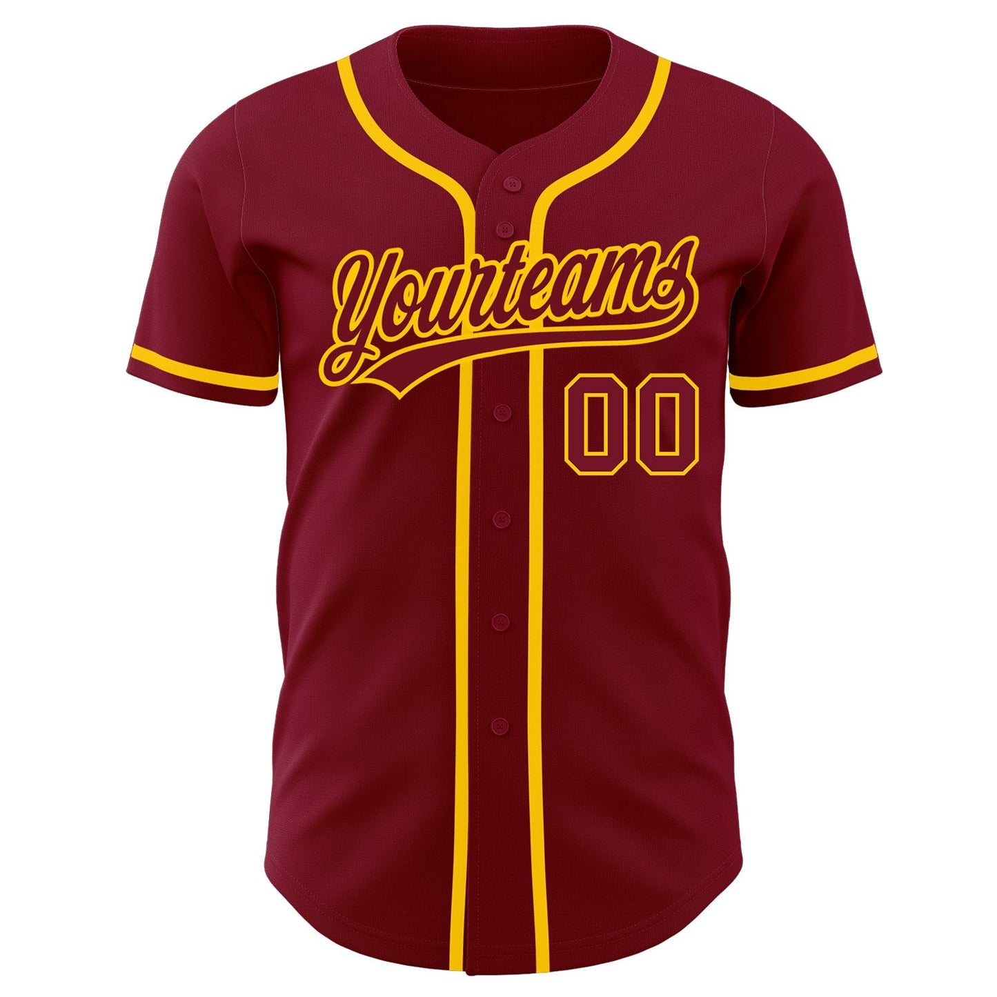 Custom Crimson Crimson-Gold Authentic Baseball Jersey baseball jersey product view 2