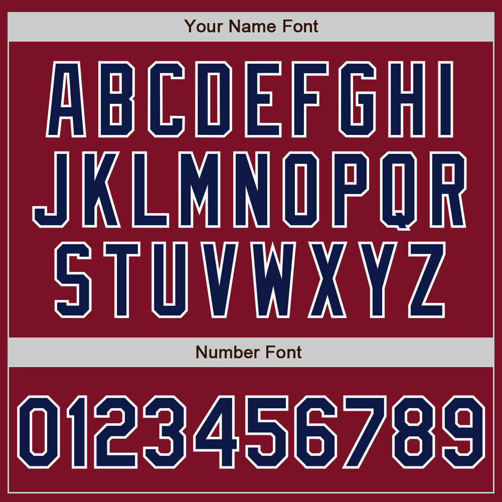 Custom Crimson Navy-White Authentic Baseball Jersey baseball jersey product view 5