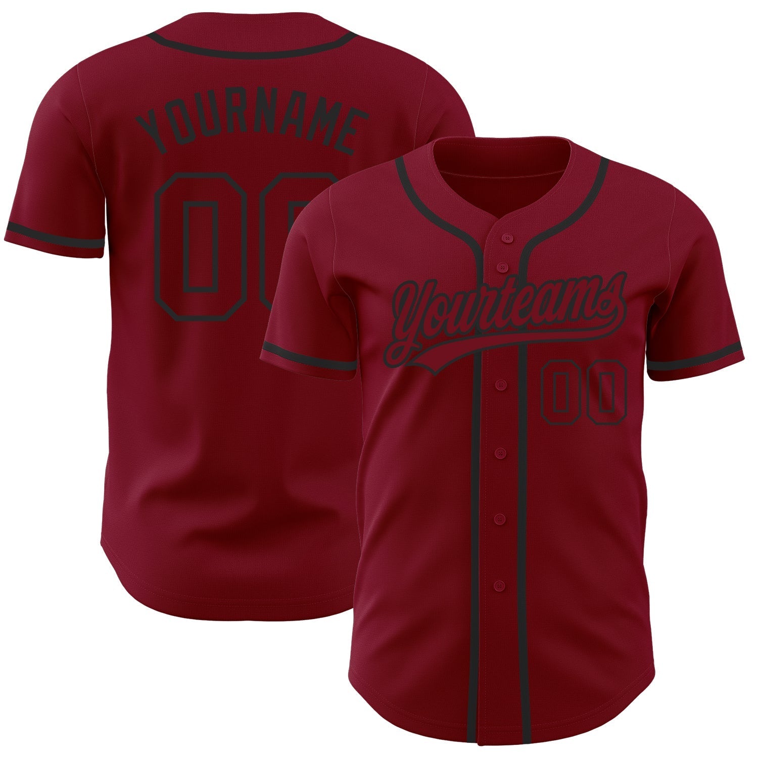 Custom Crimson Crimson-Black Authentic Baseball Jersey baseball jersey product view 1