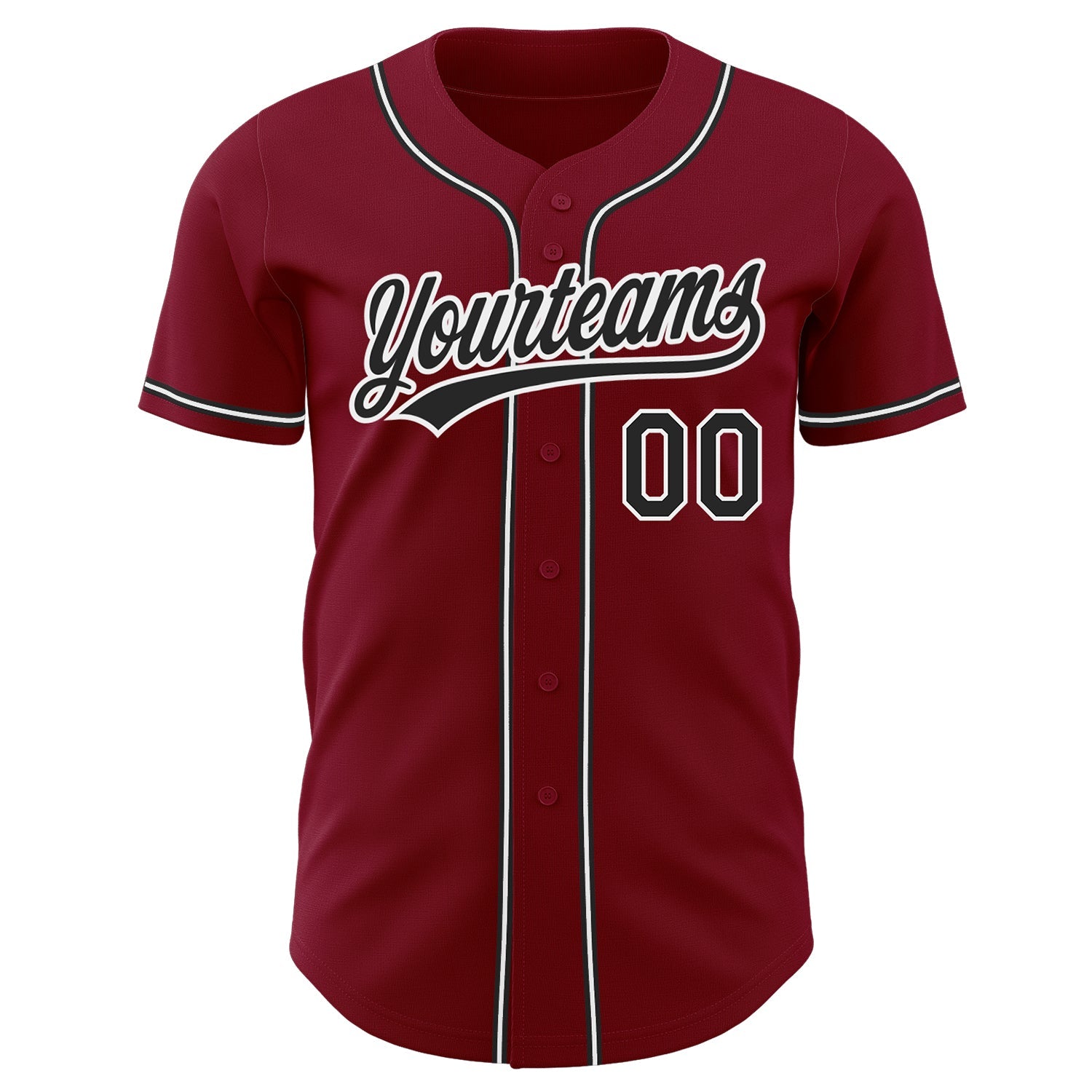 Custom Crimson Black-White Authentic Baseball Jersey baseball jersey product view 2