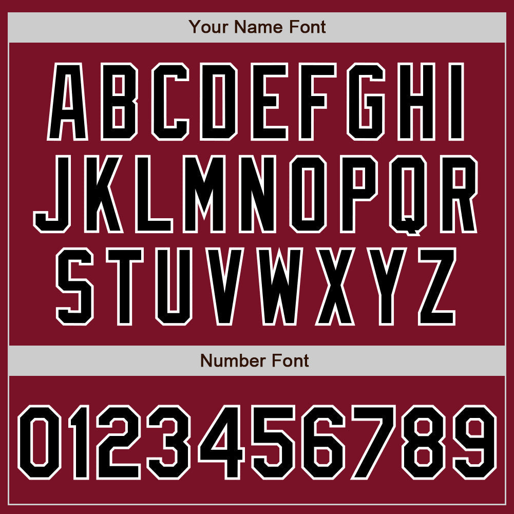 Custom Crimson Black-White Authentic Baseball Jersey baseball jersey product view 5