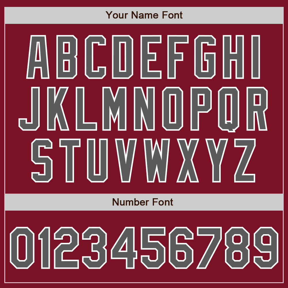 Custom Crimson Steel Gray-White Authentic Baseball Jersey baseball jersey product view 5