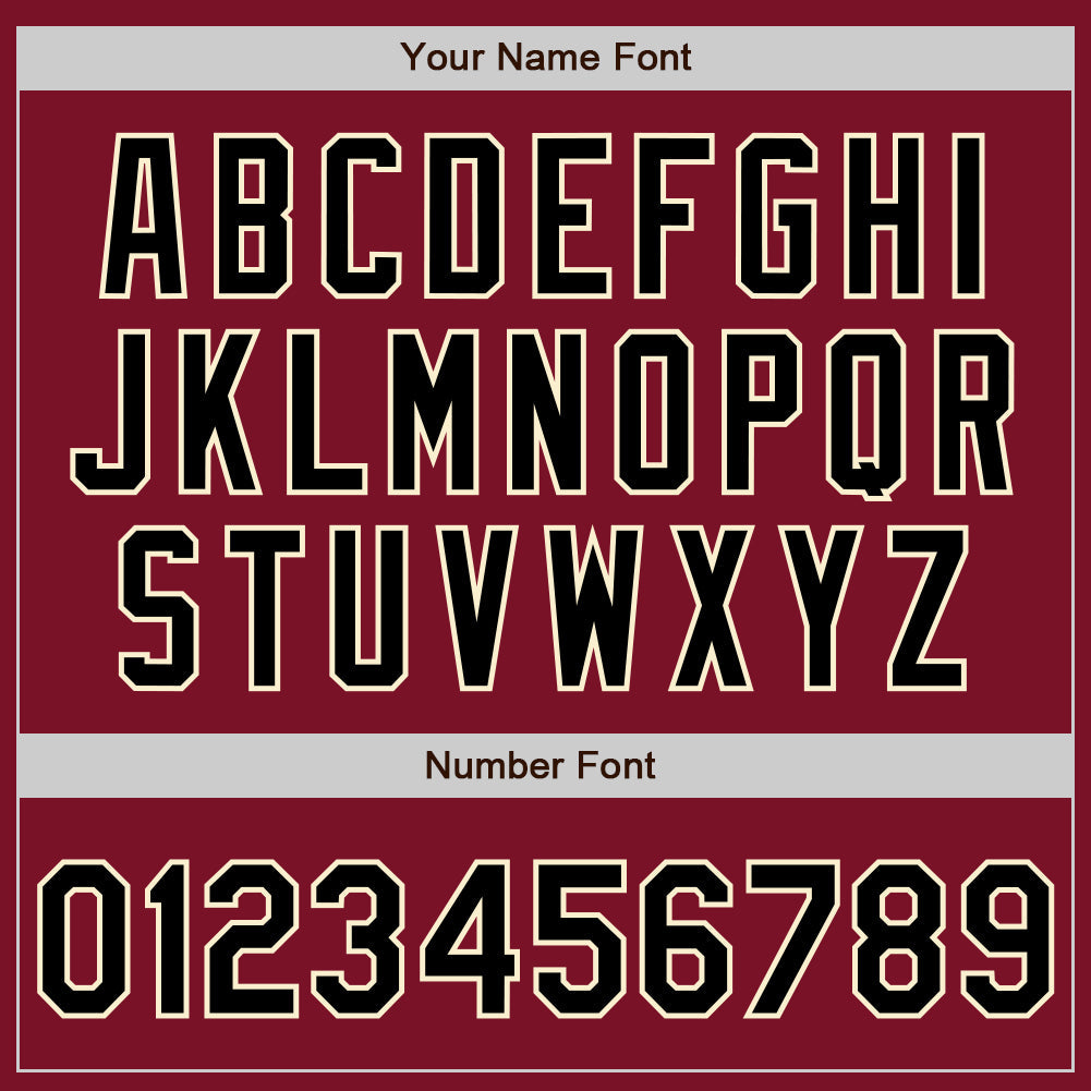 Custom Crimson Cream Pinstripe Black Authentic Baseball Jersey baseball jersey product view 5