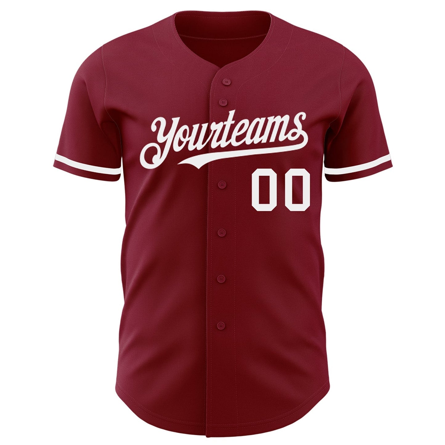 Custom Crimson White Authentic Baseball Jersey baseball jersey product view 2