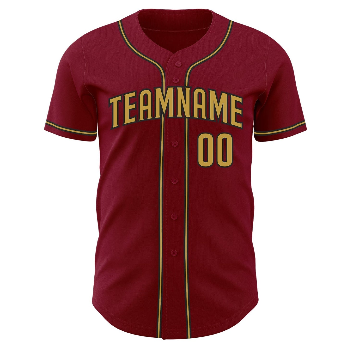 Custom Crimson Old Gold-Black Authentic Baseball Jersey baseball jersey product view 2