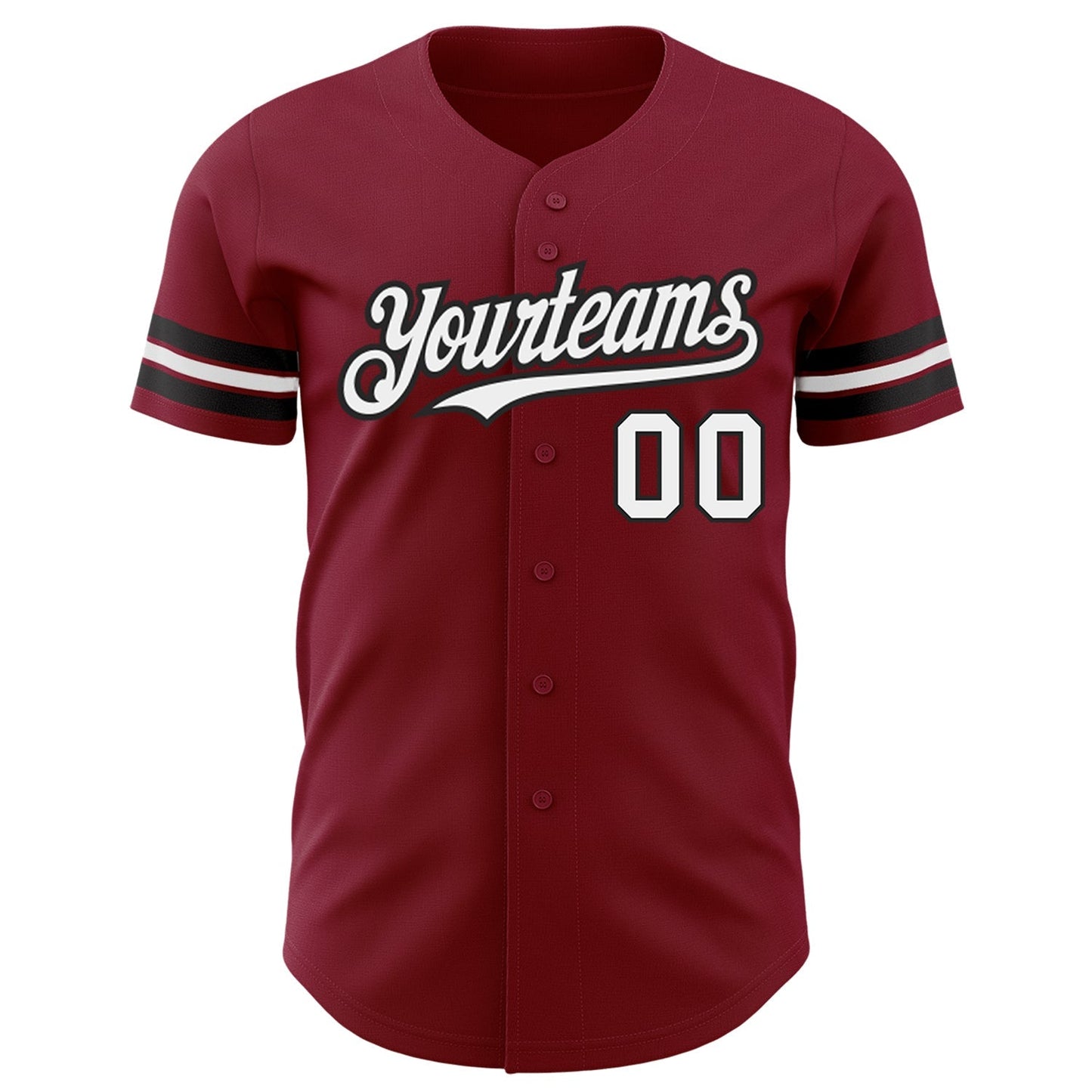 Custom Crimson White-Black Authentic Baseball Jersey baseball jersey product view 2