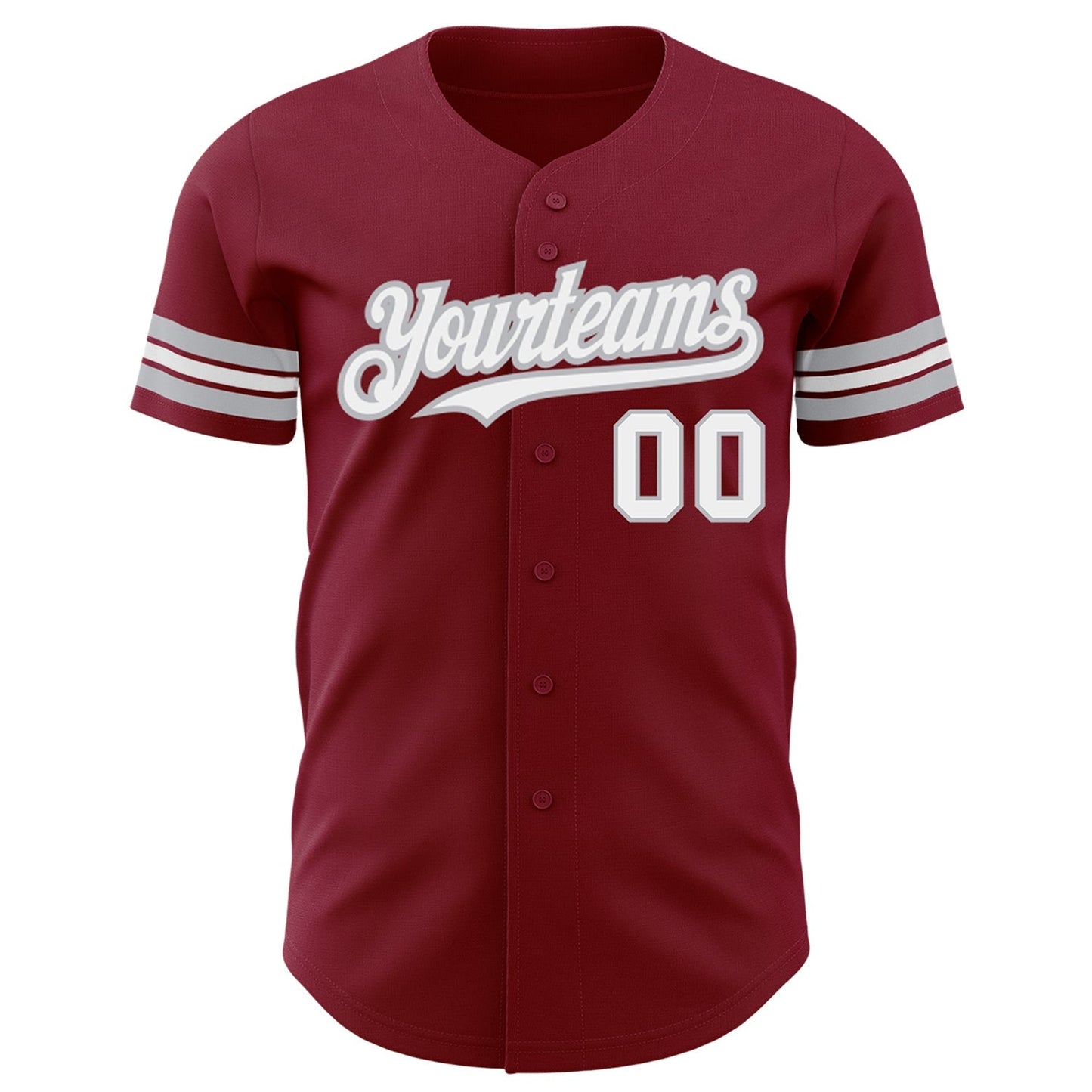 Custom Crimson White-Gray Authentic Baseball Jersey baseball jersey product view 2