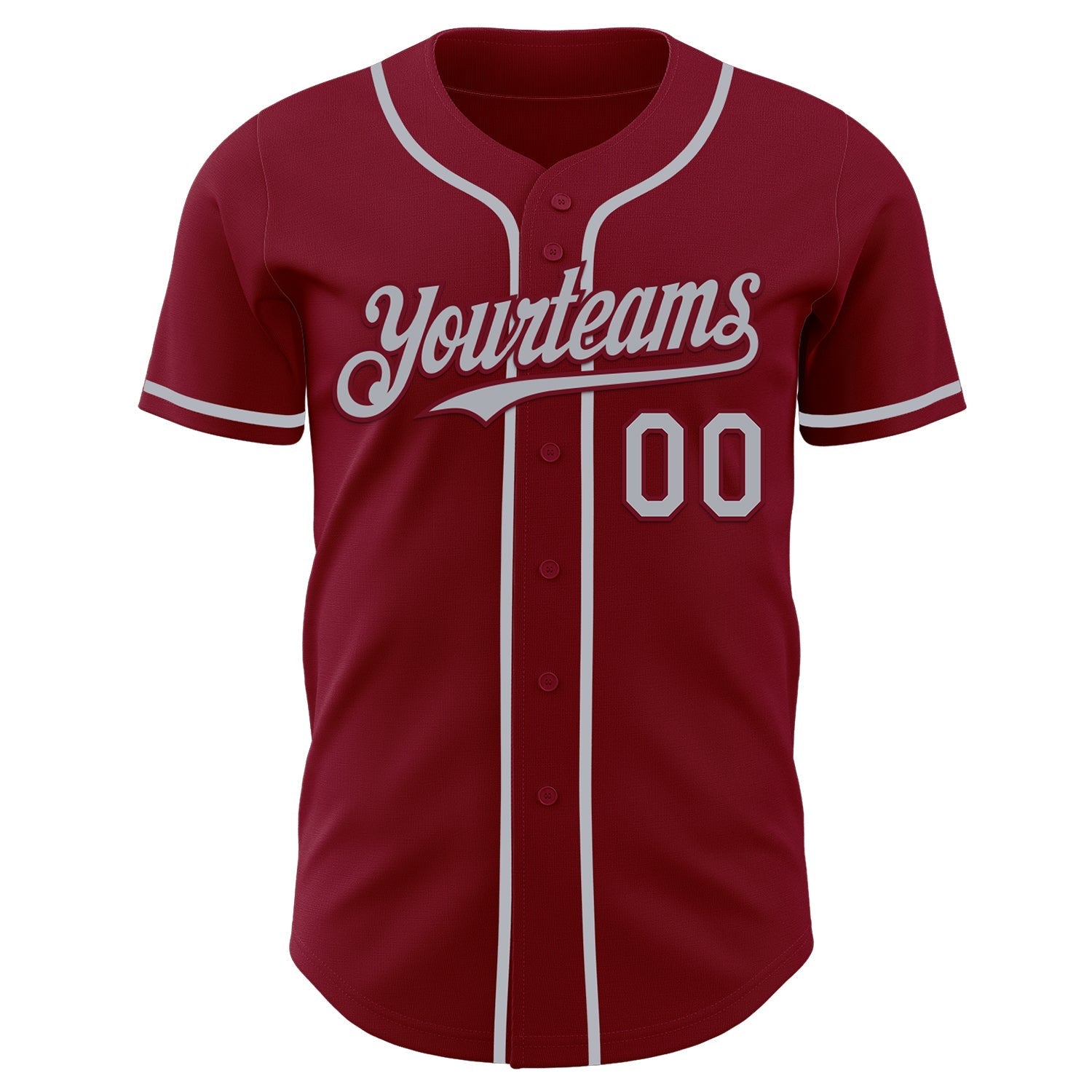 Custom Crimson Gray Authentic Baseball Jersey baseball jersey product view 2