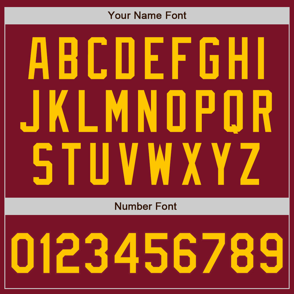 Custom Crimson Yellow Authentic Baseball Jersey baseball jersey product view 5