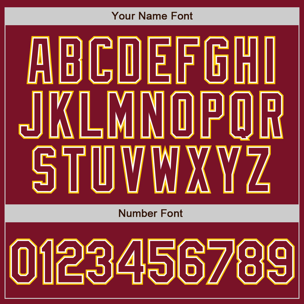 Custom Crimson White-Yellow Authentic Baseball Jersey baseball jersey product view 5