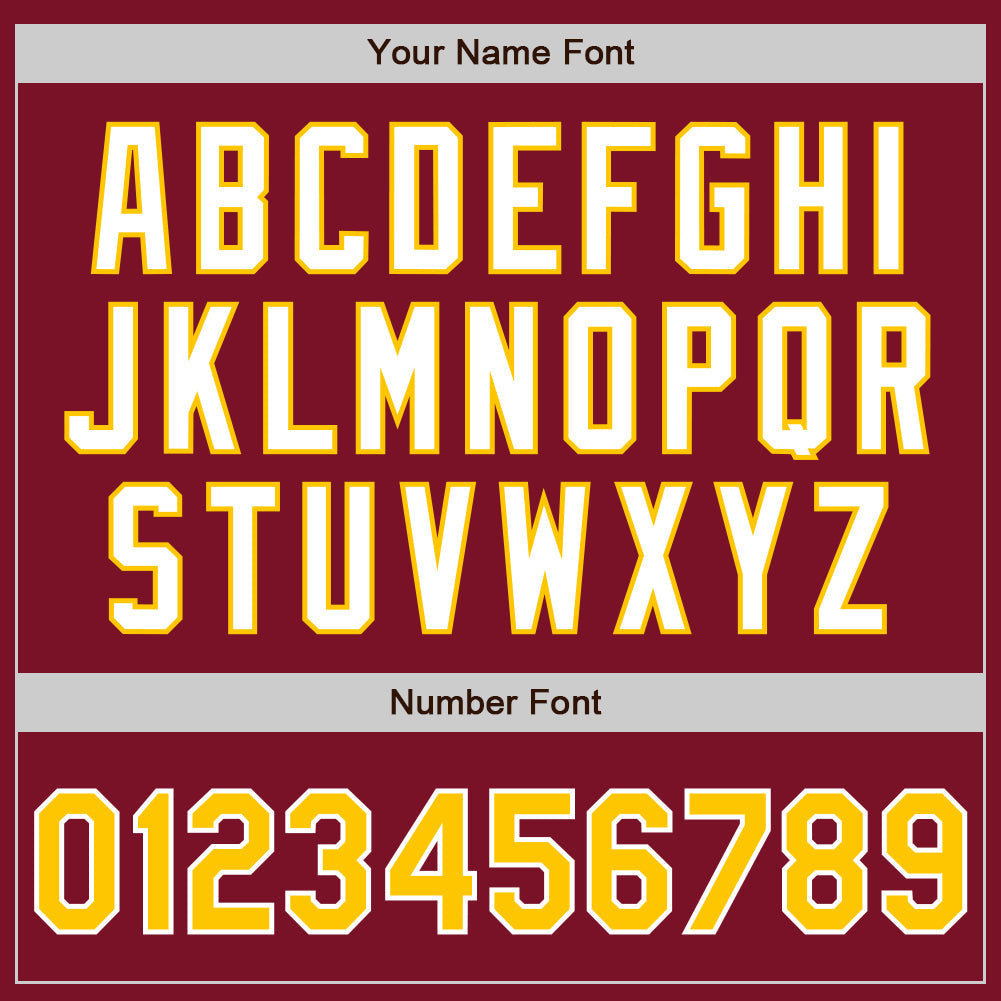 Custom Crimson Yellow-White Authentic Baseball Jersey baseball jersey product view 5