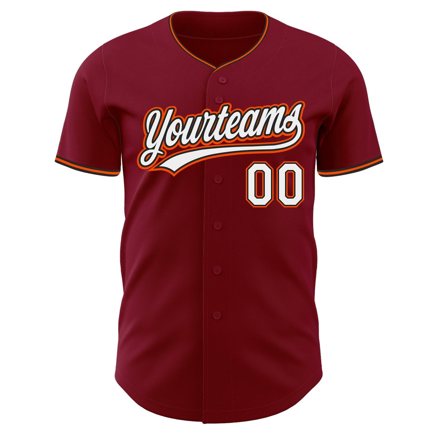 Custom Crimson White Black-Orange Authentic Baseball Jersey baseball jersey product view 2
