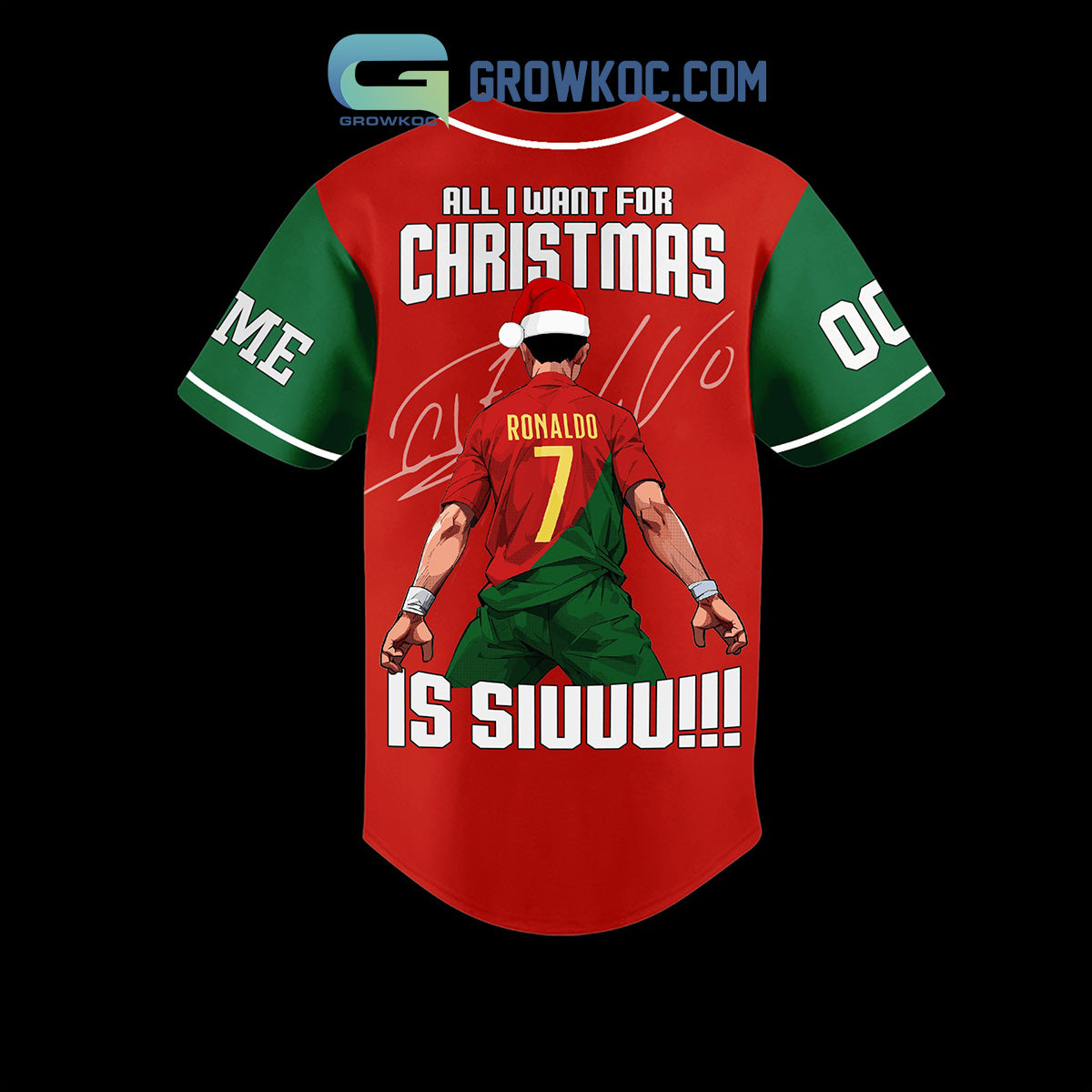Cristiano Ronaldo CR7 Portugal Christmas Personalized Baseball Jersey baseball jersey product view 3