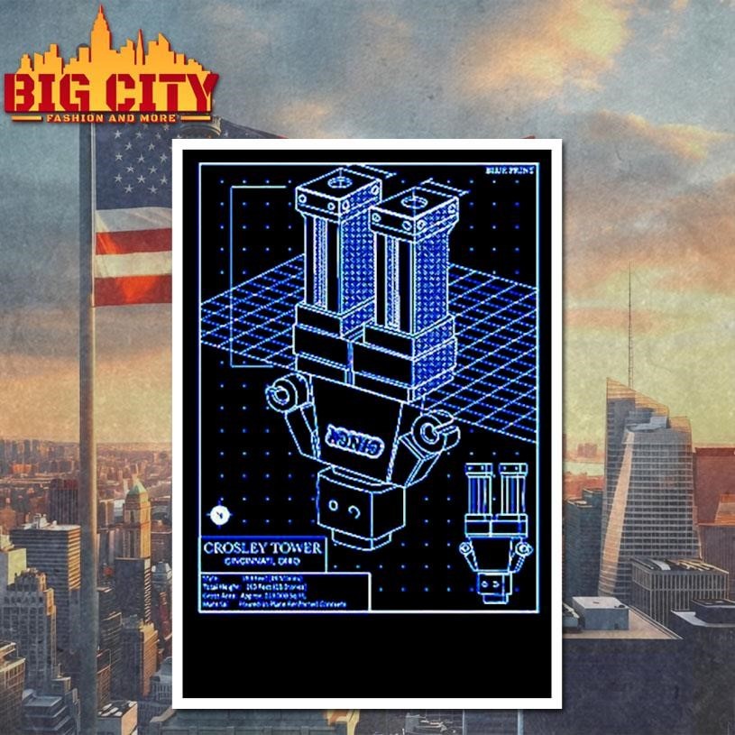 Crosley Tower Blueprint - Adult & Kids T-Shirts, Sweatshirts & Hoodies apparel design preview 4