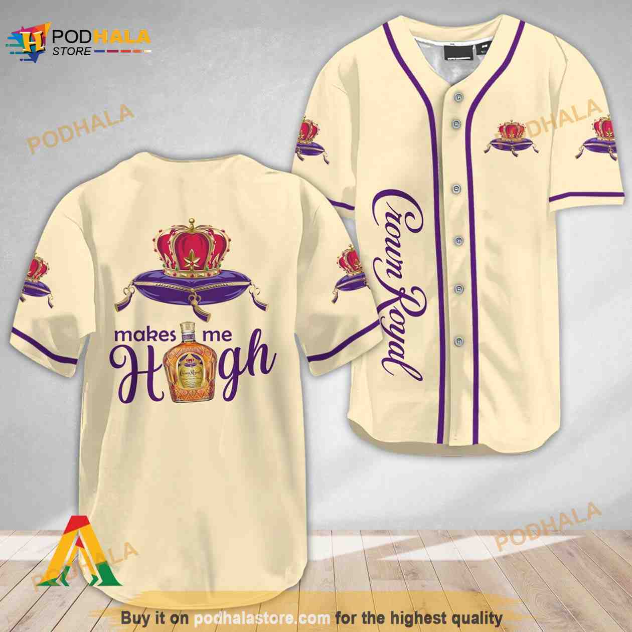 Crown Royal Make Me High 3D Baseball Jersey baseball jersey product view 1