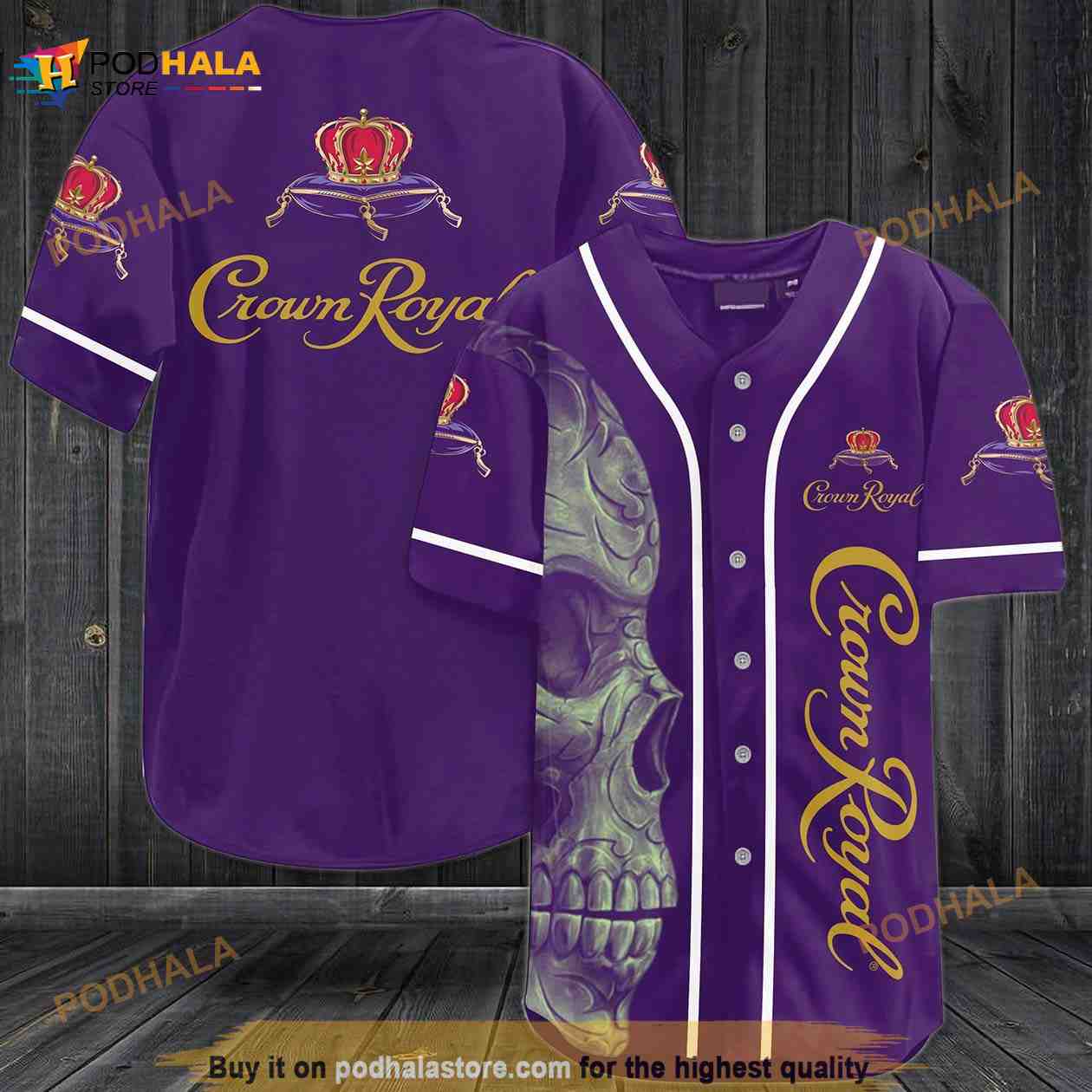 Crown Royal Skull 3D Baseball Jersey baseball jersey product view 1