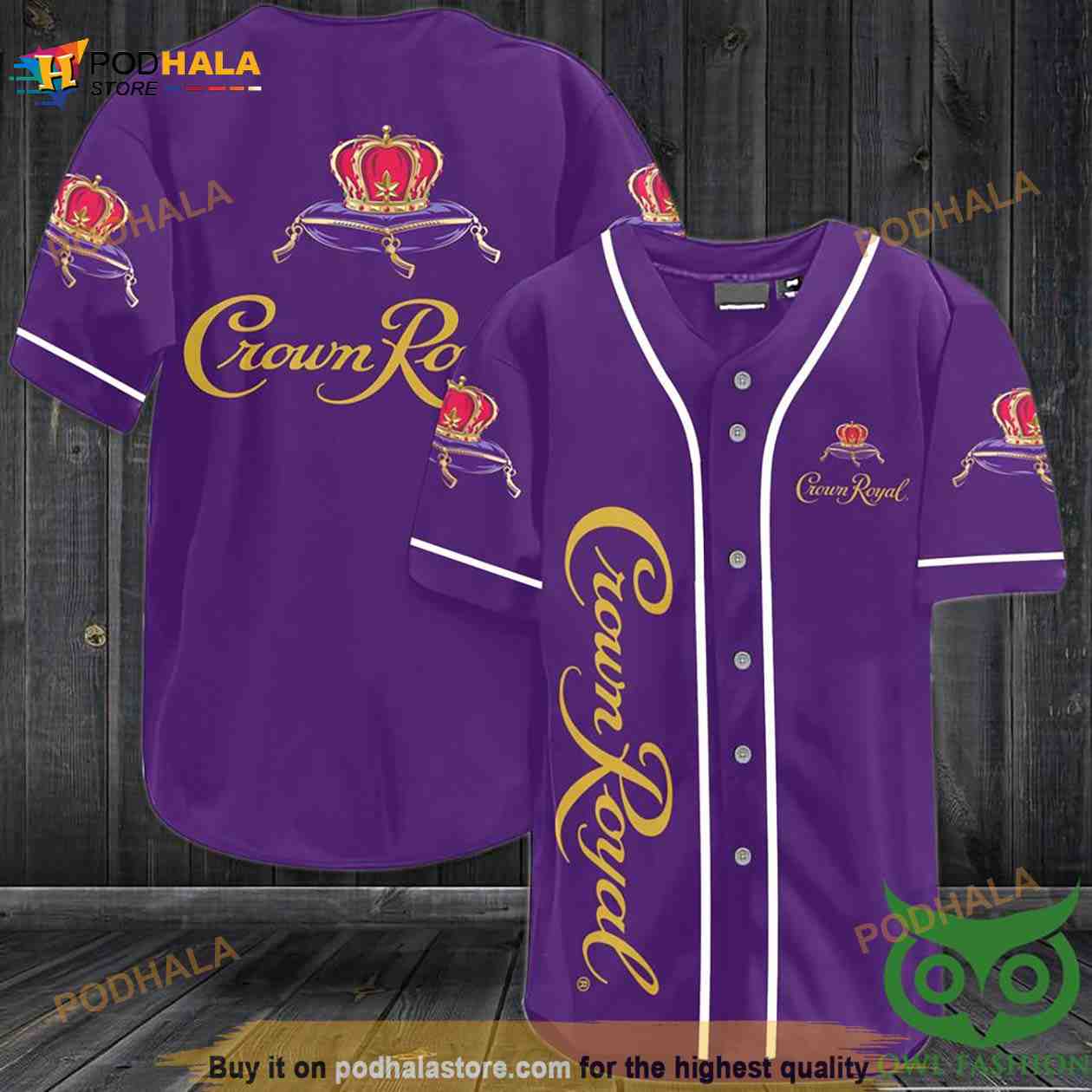Crown Royal Whiskey 3D Baseball Jersey Shirt baseball jersey product view 1