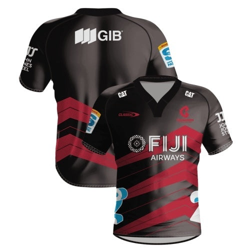 Crusaders Super Rugby 2024 Away Men Jersey - Black Soccer Jersey sports jersey product view 1