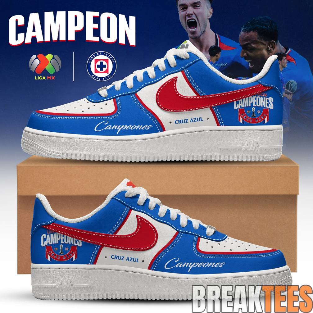 Cruz Azul La Dcima Liga MX 2026 Special AF1 Shoes Unisex T-shirt, Sweatshirt, Hoodie, Long Sleeve Tee - T-Shirt, Sweatshirt, Hoodie
