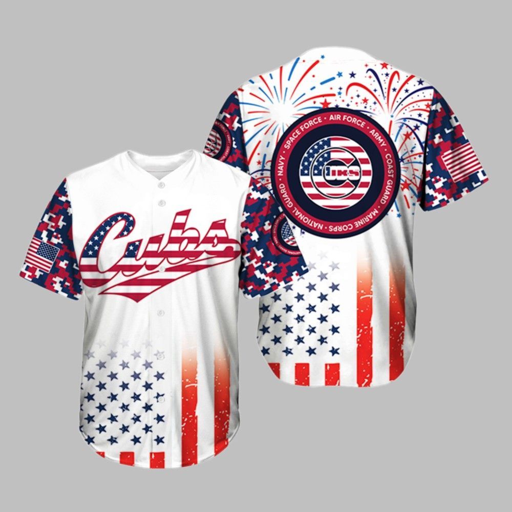 Cubs 4th of July Military Jersey 2025 baseball jersey product view 1