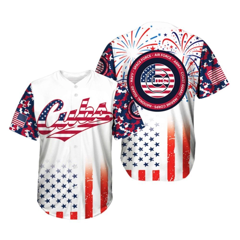 Cubs 4th of July Military Jersey 2025 baseball jersey product view 2