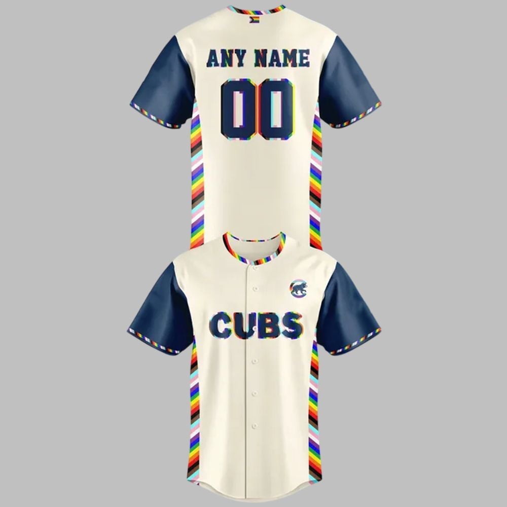 Cubs Celebrating Pride 2025 Jersey baseball jersey product view 1
