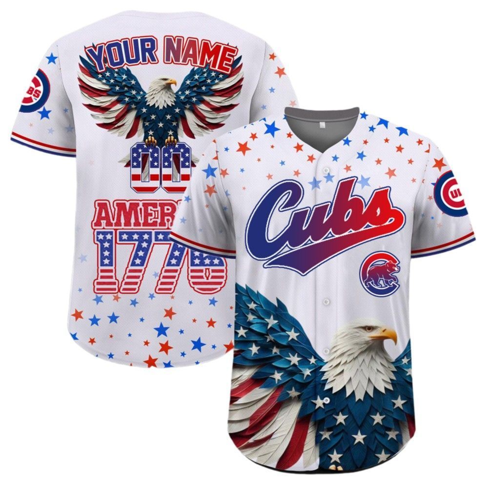 Cubs Independence Day Baseball Jersey 2025 baseball jersey product view 2
