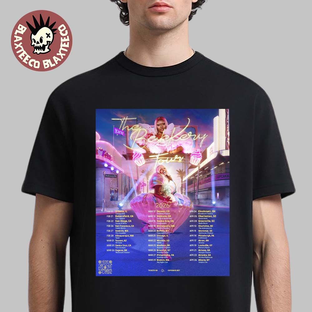 CupcakKe The BakKery Tour 2026 North American Schedule Dates T-Shirt Unisex T-shirt, Sweatshirt, Hoodie, Long Sleeve Tee - T-Shirt, Sweatshirt, Hoodie