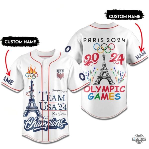Custom 2024 Paris Olympics Team Usa Baseball Jersey Shirt NEW baseball jersey product view 1