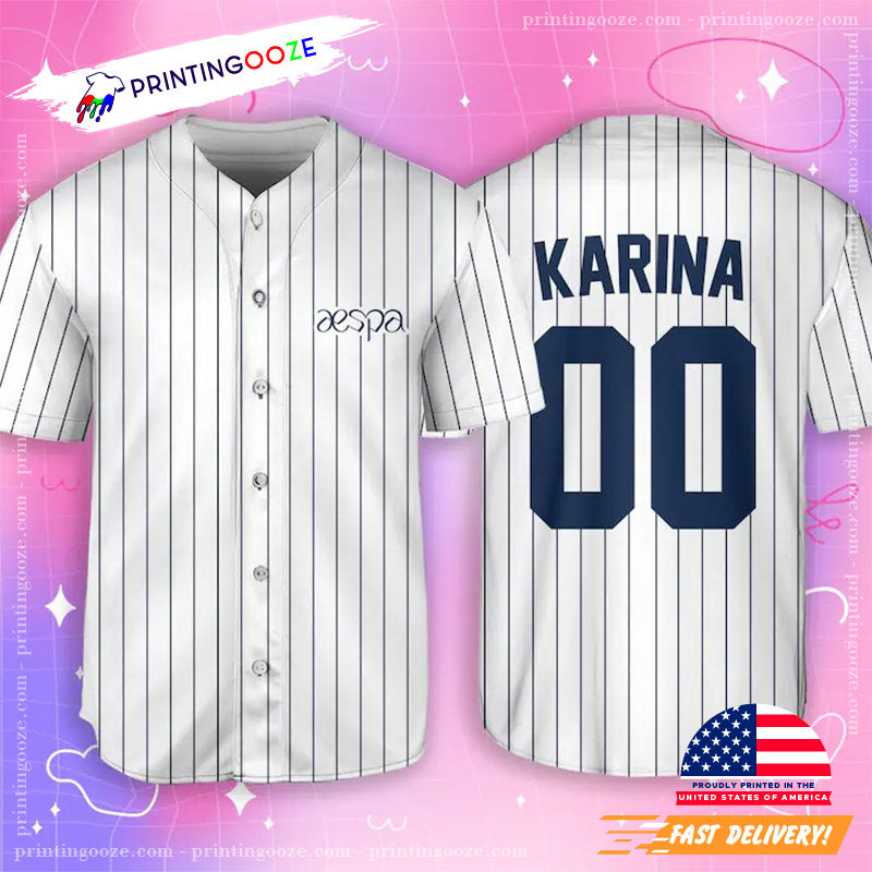 Custom Aespa Kpop Baseball Jersey baseball jersey product view 1